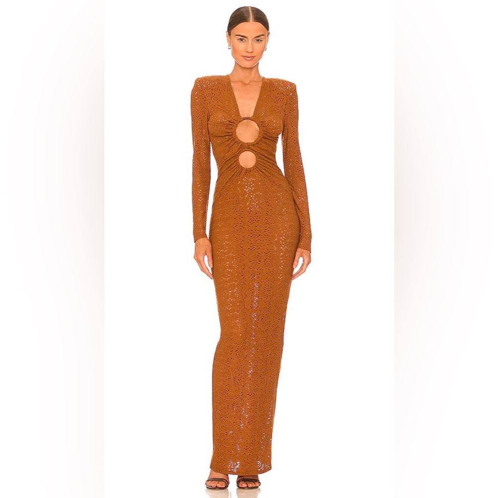 Mayan Dress In Metallic Copper